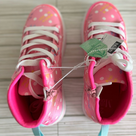 🆕 Disney Ltd Ed. Hot Pink Minnie Mouse Bow Icon Zip-Side High-Top Sneakers - Picture 6 of 14